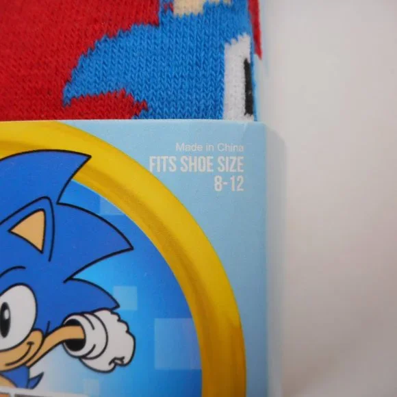 Sonic the Hedgehog Crew Socks 6 Pair Men's size US 8-12 - Picture 2 of 7